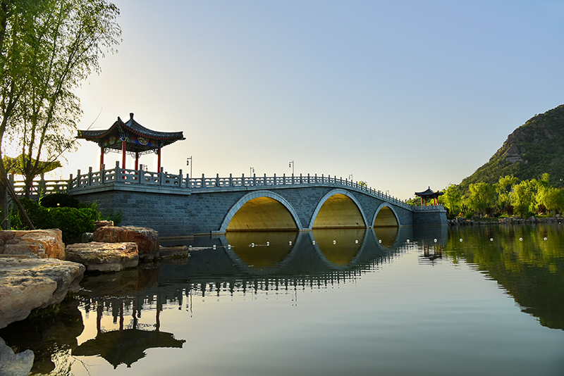 濟南華山洼濕地公園崇正橋、煙雨橋